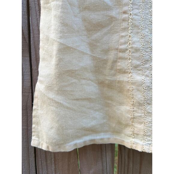 Linen-Blend Pin-Tucked Button Top – Solstice Last Light - Picture 6 of 10